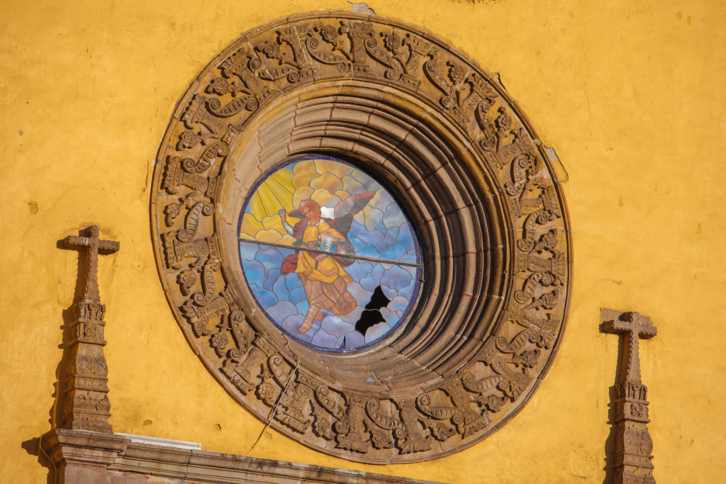 Loch im Rosenfenster Convento de San Gabriel Cholula