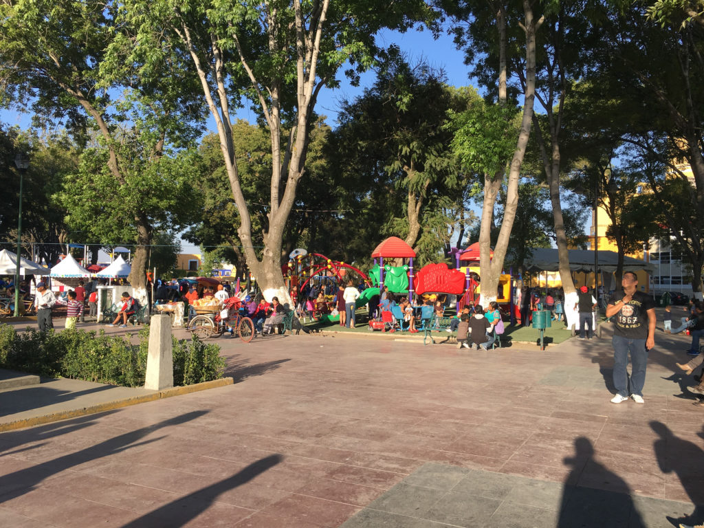 Spielplatz auf dem zócalo von Cholula